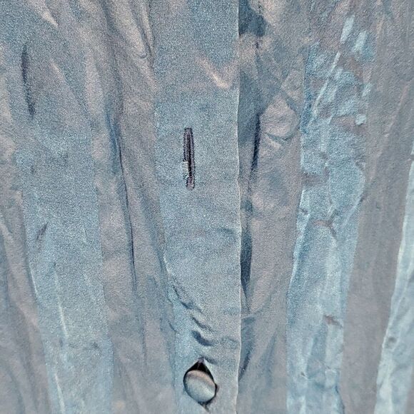 Anne Crimmins for UMI Collection blue silk long sleeve blouse - Picture 5 of 7